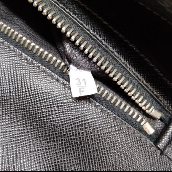 Auth Prada Black Leather Studded Clutch - Picture 9 of 9